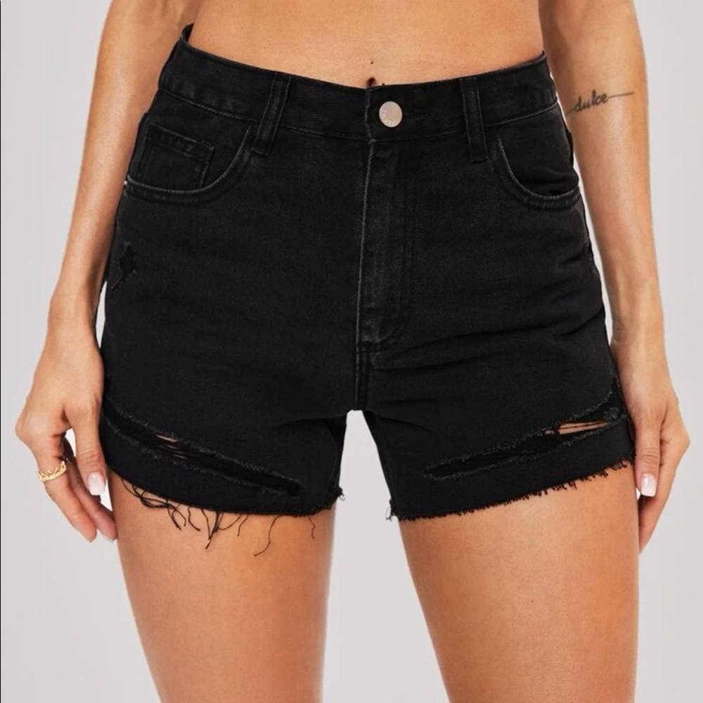 Black Ripped Shorts